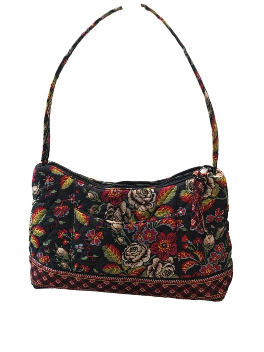 Vera Bradley Floral Quilted Shoulder Bag With Zipper Closure & Interior Pockets